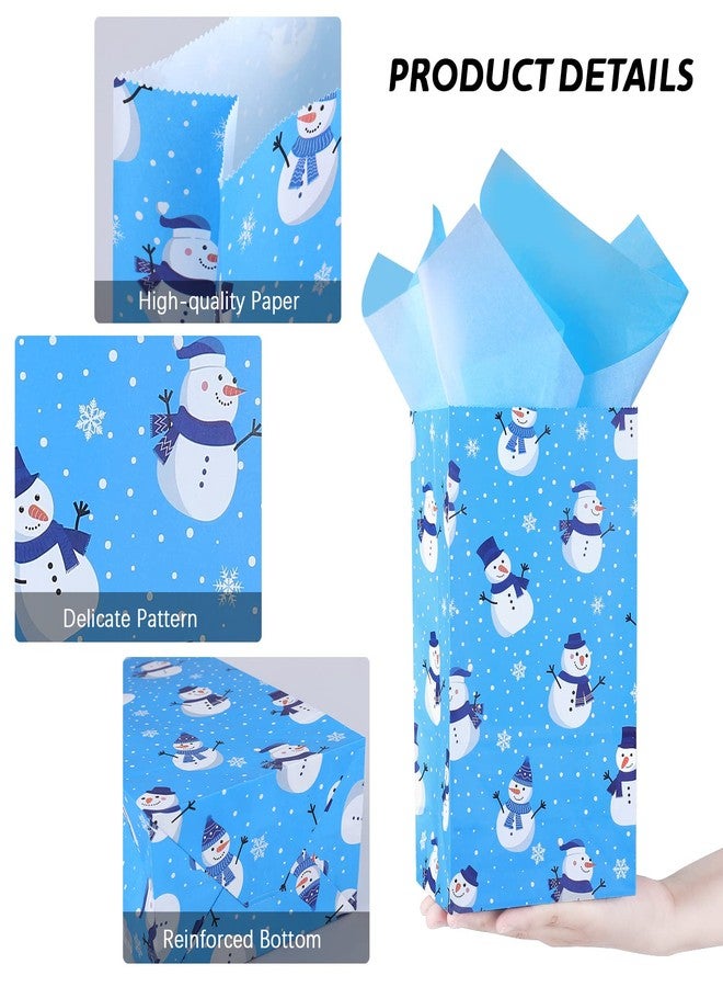 MIMIND 72 Pieces Christmas Winter Candy Paper Bags 6 Design Paper Gift Treat Bags with 72 Tissue Paper and 72 Stickers Paper Candy Gift Bags for Christmas Party Favor, 5.1 x 3.1 x 9.4 Inches - Image 3